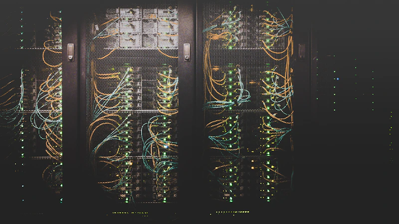 Corredor de cabeamento estruturado em um data center